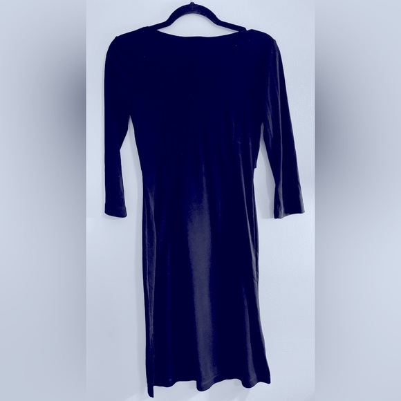 BCBG Brand Elegant Black Extra Small Dress 
V Neck Matte Jersey Fabric Pullover - Picture 1 of 9